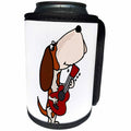 3dRose All Smiles Art Pets - Funny Cute Basset Hound Dog Playing Guitar - Can Cooler Bottle Wrap (cc_255675)