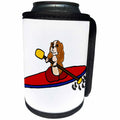3dRose All Smiles Art Pets - Funny Cute Cavalier King Charles Spaniel Dog Kayaking - Can Cooler Bottle Wrap (cc_255679)