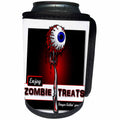 3dRose Mark Grace ZOMBIE SURVIVORS Treats - ZOMBIES zombie treats 2 on white - Can Cooler Bottle Wrap (cc_25577)