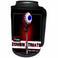 3dRose Mark Grace ZOMBIE SURVIVORS Treats - ZOMBIES zombie treats 2 on black - Can Cooler Bottle Wrap (cc_25578)