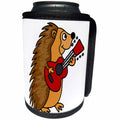 3dRose Funny Cute Hedgehog Playing the Guitar - Can Cooler Bottle Wrap (cc_255791)