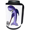 3dRose All Smiles Art Sports and Hobbies - Funny Cute Shark Golfing is Great for the Beach - Can Cooler Bottle Wrap (cc_255793)