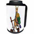 3dRose All Smiles Art Sports and Hobbies - Funny Cute Llama Hiking and Camping - Can Cooler Bottle Wrap (cc_255806)