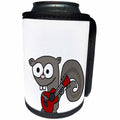3dRose All Smiles Art Music - Funny Cute Squirrel Playing Guitar Cartoon - Can Cooler Bottle Wrap (cc_255807)