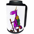 3dRose All Smiles Art Sports and Hobbies - Funny Cute Unicorn hiking and Camping - Can Cooler Bottle Wrap (cc_255809)