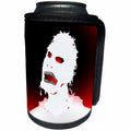 3dRose Mark Grace ZOMBIE SURVIVORS Zombies - ZOMBIES white zombie 1 on black - Can Cooler Bottle Wrap (cc_25581)