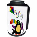 3dRose All Smiles Art Birds - Funny Cute Toucan Bird Flying Colorful Kite Art - Can Cooler Bottle Wrap (cc_255812)