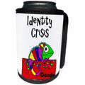 3dRose All Smiles Art Funny - Funny Cute Chameleon on Bag of Colorful Candy Identity Crisis - Can Cooler Bottle Wrap (cc_255813)