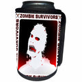 3dRose Mark Grace ZOMBIE SURVIVORS Zombies - ZOMBIES white zombie 2 on white - Can Cooler Bottle Wrap (cc_25582)