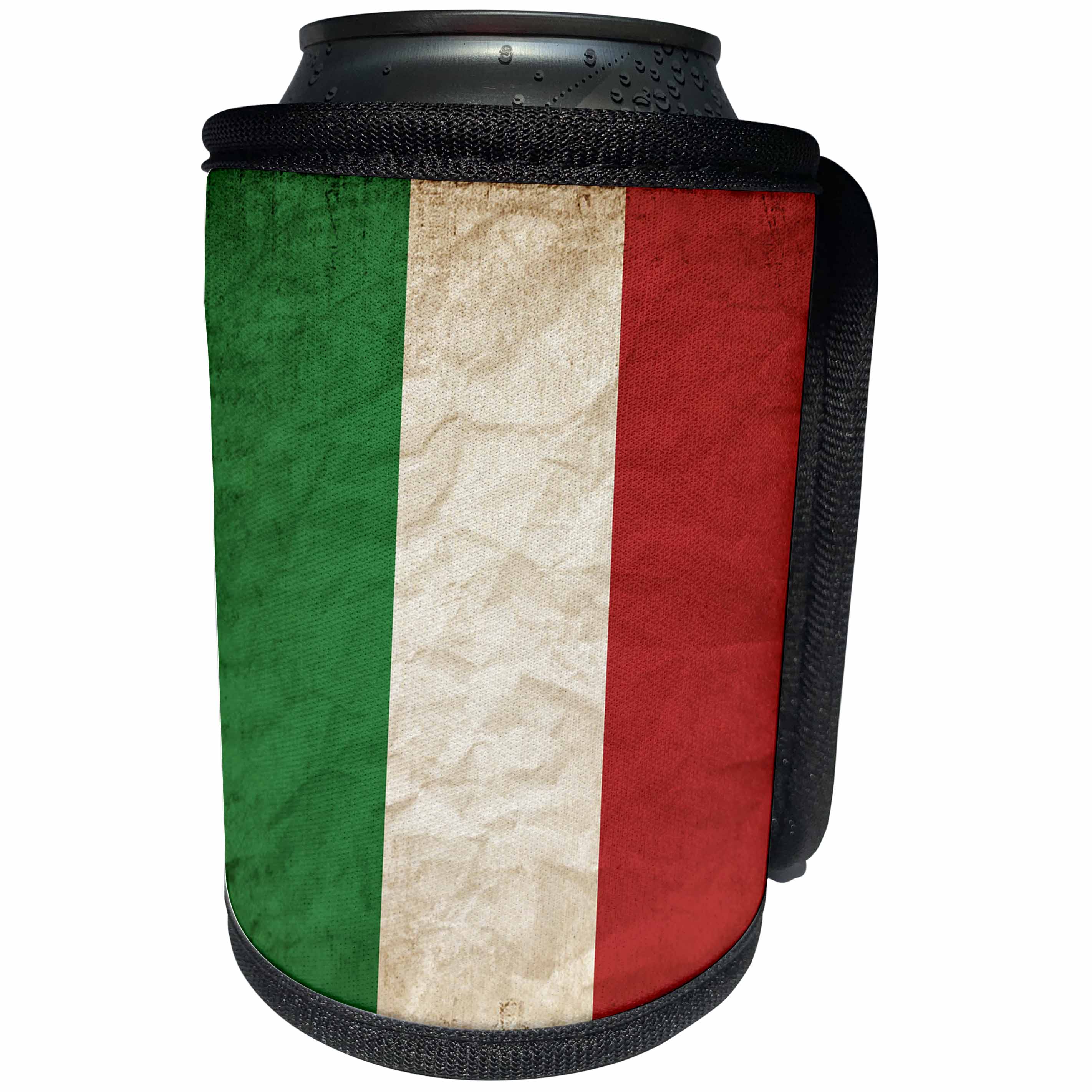 3dRose Sven Herkenrath Flags - Italian Flag Old Look Trendy Work - Can Cooler Bottle Wrap (cc_255823)