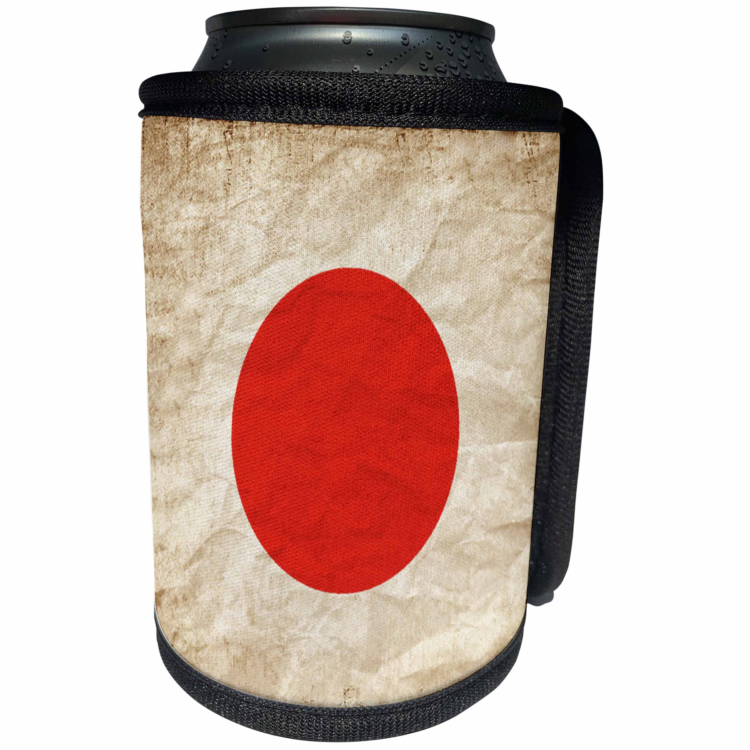 3dRose Sven Herkenrath Flags - Japanese Flag Old Look Trendy Work - Can Cooler Bottle Wrap (cc_255825)
