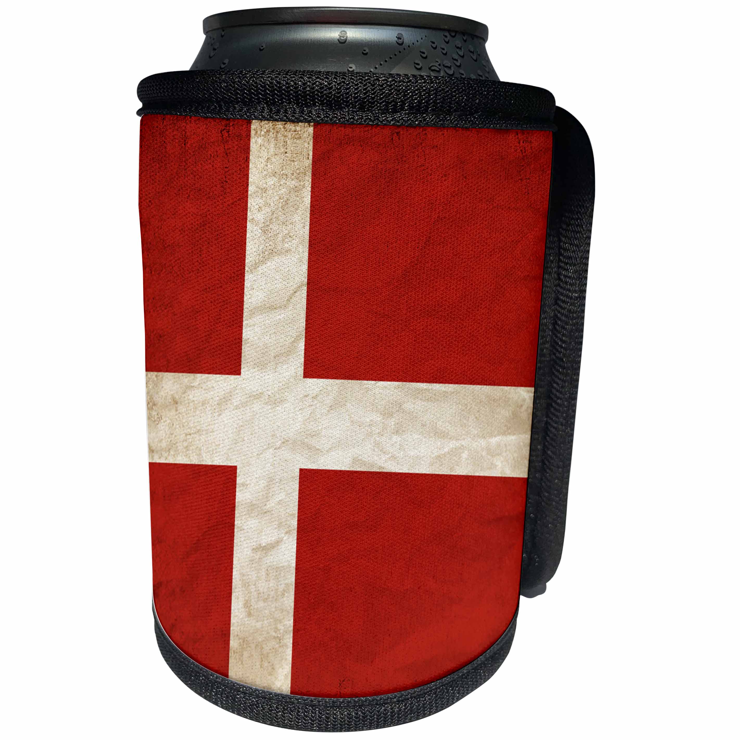 3dRose Sven Herkenrath Flags - Danish Flag Old Look Trendy Work - Can Cooler Bottle Wrap (cc_255828)