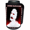 3dRose Mark Grace ZOMBIE SURVIVORS Zombies - ZOMBIES white zombie 2 on black - Can Cooler Bottle Wrap (cc_25583)