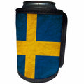 3dRose Sven Herkenrath Flags - Swedish Flag Old Look Trendy Work - Can Cooler Bottle Wrap (cc_255830)