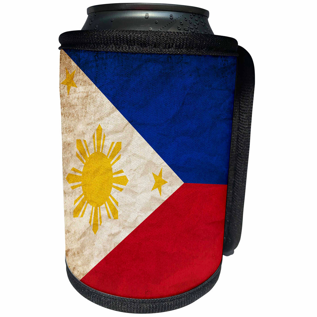 3dRose Sven Herkenrath Flags - Philippines Old Look Trendy Work - Can Cooler Bottle Wrap (cc_255832)