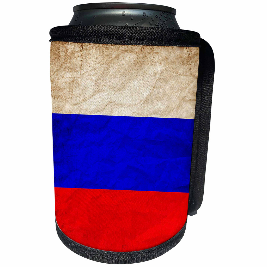 3dRose Sven Herkenrath Flags - Russian Flag Old Look Trendy Work - Can Cooler Bottle Wrap (cc_255833)