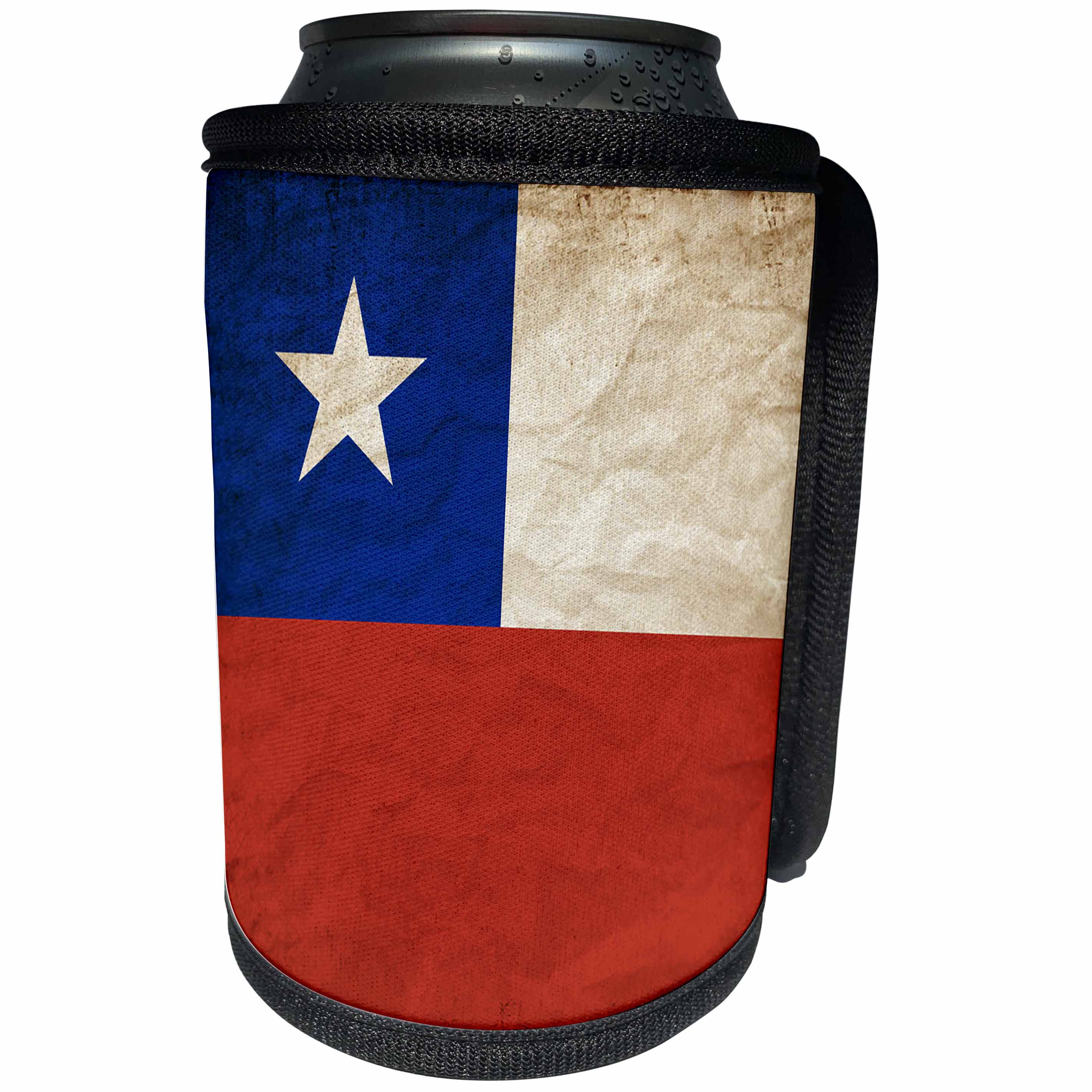 3dRose Sven Herkenrath Flags - Flag of Chile Old Look Trendy Work - Can Cooler Bottle Wrap (cc_255838)