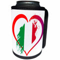 3dRose Sven Herkenrath Flags - Italian Flag inside a Heart on White Background Trendy Work - Can Cooler Bottle Wrap (cc_255852)