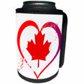 3dRose Sven Herkenrath Flags - Canadian Flag inside a Heart on White Background Trendy Work - Can Cooler Bottle Wrap (cc_255853)
