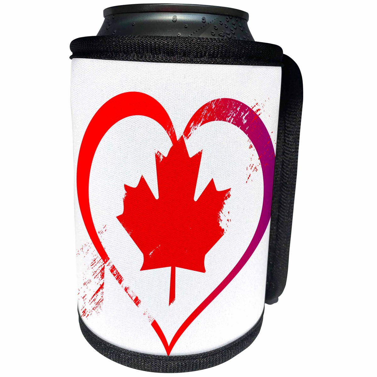 3dRose Sven Herkenrath Flags - Canadian Flag inside a Heart on White Background Trendy Work - Can Cooler Bottle Wrap (cc_255853)