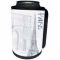 3dRose Sven Herkenrath Cities - Paris Arc de Triomphe and Eiffel Tower on White Background Illustration - Can Cooler Bottle Wrap (cc_255856)