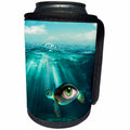 3dRose Sven Herkenrath Fantasy - Photo of an Eye inside a Turtle under Water Fantasy Animal - Can Cooler Bottle Wrap (cc_255868)