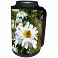 3dRose Patricia Sanders Flowers - Bee on a Daisy - Can Cooler Bottle Wrap (cc_25587)