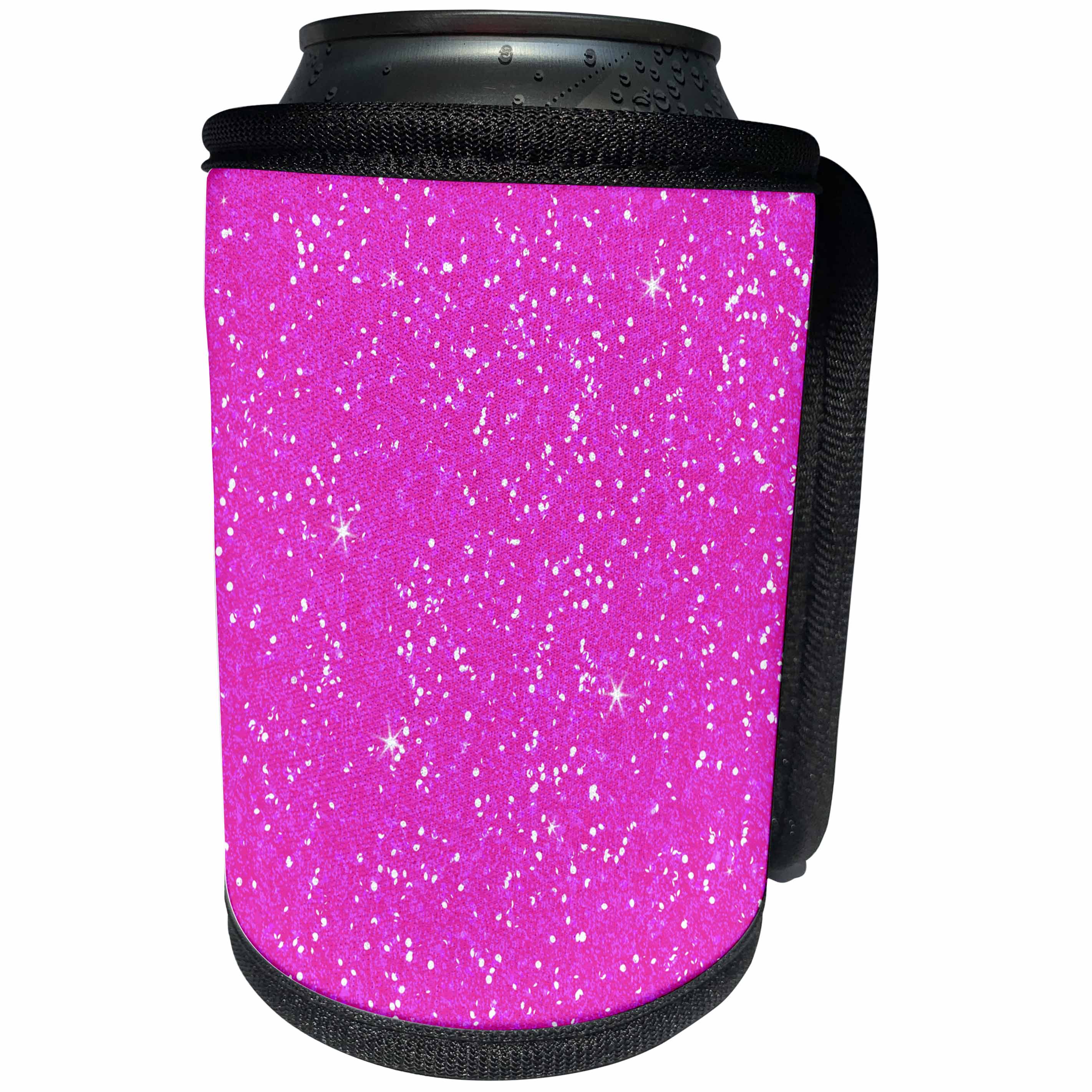3dRose Sven Herkenrath Abstract - Purple with Gold and White Glittery Looking Pattern - Can Cooler Bottle Wrap (cc_255874)
