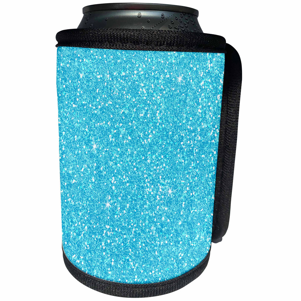 3dRose Sven Herkenrath Abstract - Light Blue with White Glittery Looking Pattern - Can Cooler Bottle Wrap (cc_255877)