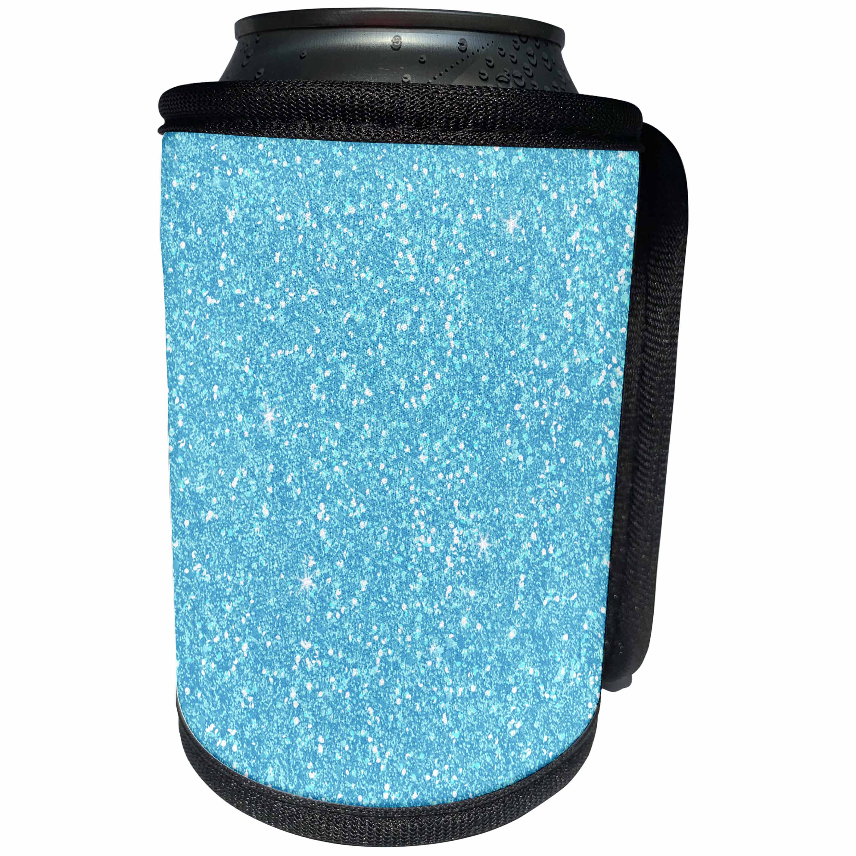 3dRose Sven Herkenrath Abstract - Light Blue with White Glittery Looking Pattern - Can Cooler Bottle Wrap (cc_255877)