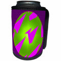 3dRose Jos Fauxtographee- Layers Illuminated - A cool lime green lighted circle with purple shapes inside on plum - Can Cooler Bottle Wrap (cc_255894)
