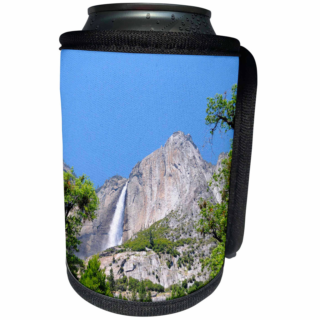 3dRose Jos Fauxtographee- Yosemite Waterfall - A beautiful waterfall in Yosemite National Park of California - Can Cooler Bottle Wrap (cc_255905)
