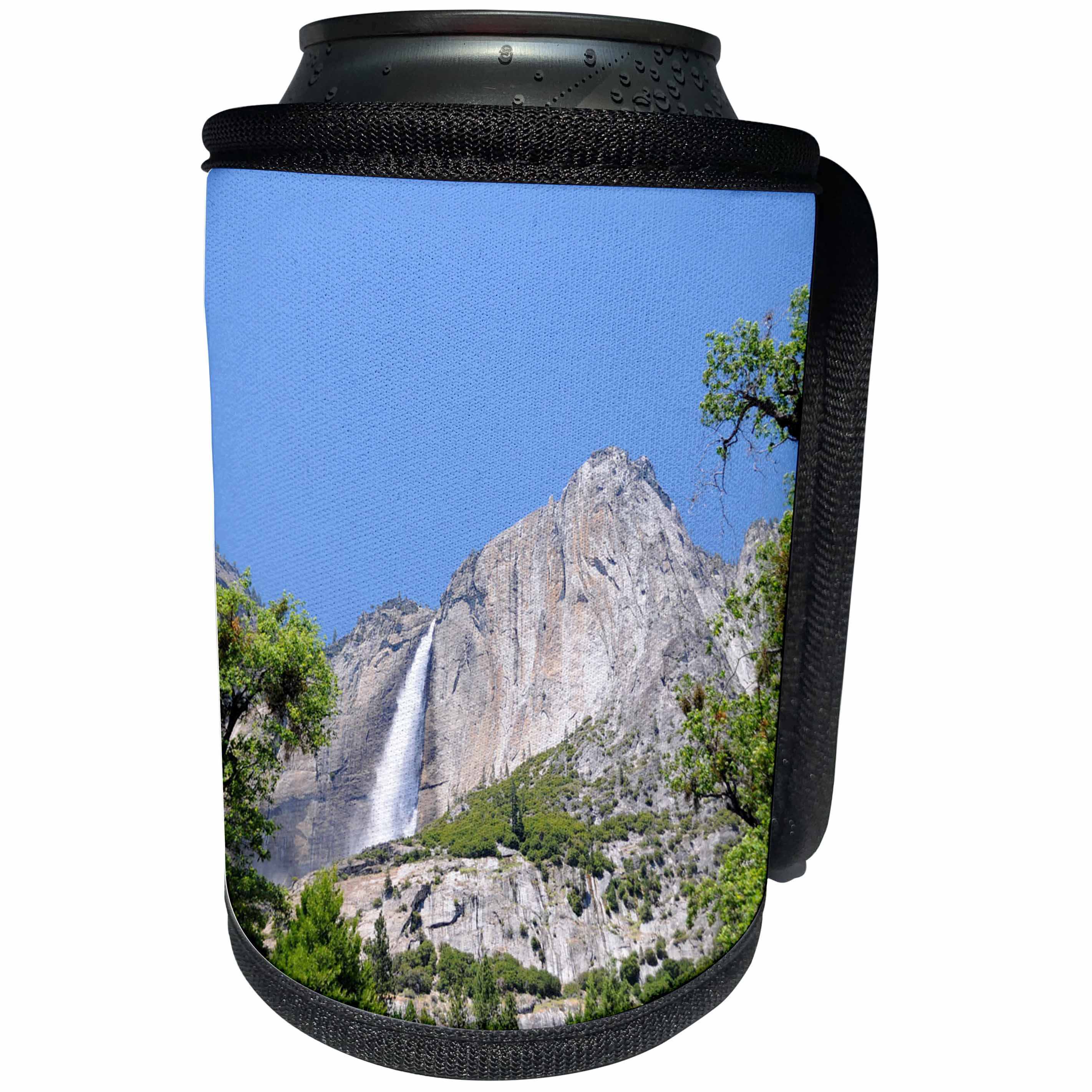 3dRose Jos Fauxtographee- Yosemite Waterfall - A beautiful waterfall in Yosemite National Park of California - Can Cooler Bottle Wrap (cc_255905)