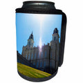 3dRose Jos Fauxtographee- Temple Manti Utah - The Manti Temple for LDS Church that sits up on a hill with light - Can Cooler Bottle Wrap (cc_255911)