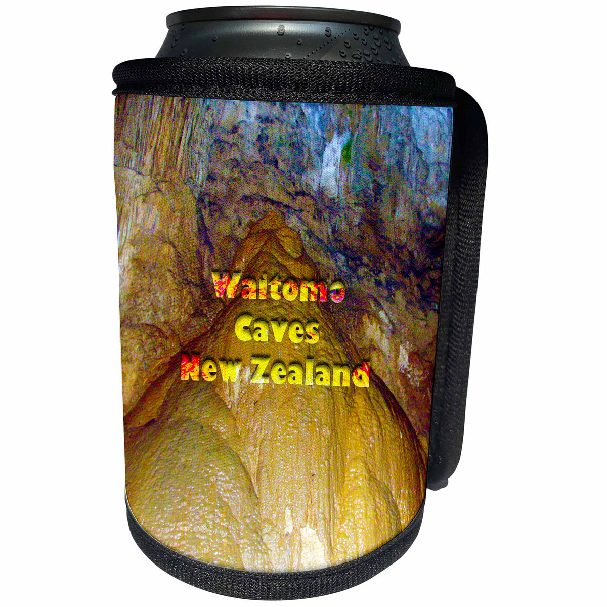 3dRose Jos Fauxtographee- Waitomo Cave NZ - Waitomo Caves in New Zealand with Stalactites and Stalagmites - Can Cooler Bottle Wrap (cc_255936)