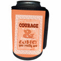 3dRose Beverly Turner Graduation Design - It Takes Courage to Grow up and Become Who You Really Are, Peach - Can Cooler Bottle Wrap (cc_255993)