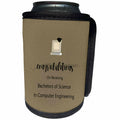 3dRose Beverly Turner Graduation Design - Bachelors of Science in Computer Engineering, Congratulations, Sepia - Can Cooler Bottle Wrap (cc_256042)