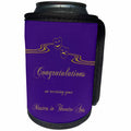 3dRose Beverly Turner Graduation Design - Masters in Theatre Arts, Congratulations, Purple, Gold, Masks - Can Cooler Bottle Wrap (cc_256054)