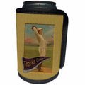 3dRose Beverly Turner Sports Design - Vintage Baseball Pitcher on Baseball Field, Thanks Coach - Can Cooler Bottle Wrap (cc_256059)