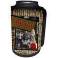 3dRose Beverly Turner Sports Design - Football Abstract Design, Football Words, Thanks Coach - Can Cooler Bottle Wrap (cc_256060)
