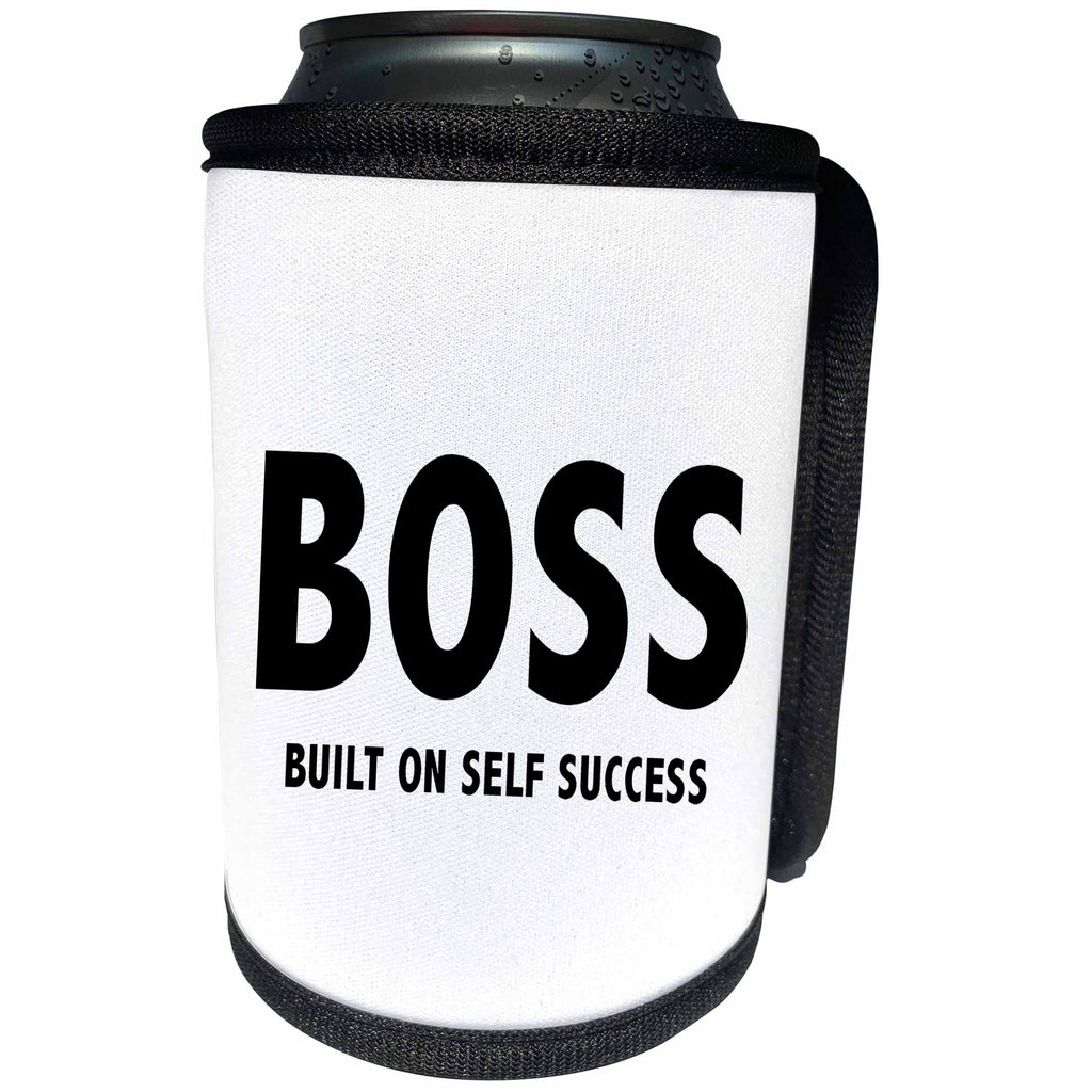 3dRose Tory Anne Collections Quotes - BOSS BUILT ON SELF SUCCESS - Can Cooler Bottle Wrap (cc_256100)