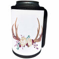 3dRose TNMGraphics Animals - Antlers With Cream Colored Roses - Can Cooler Bottle Wrap (cc_256117)