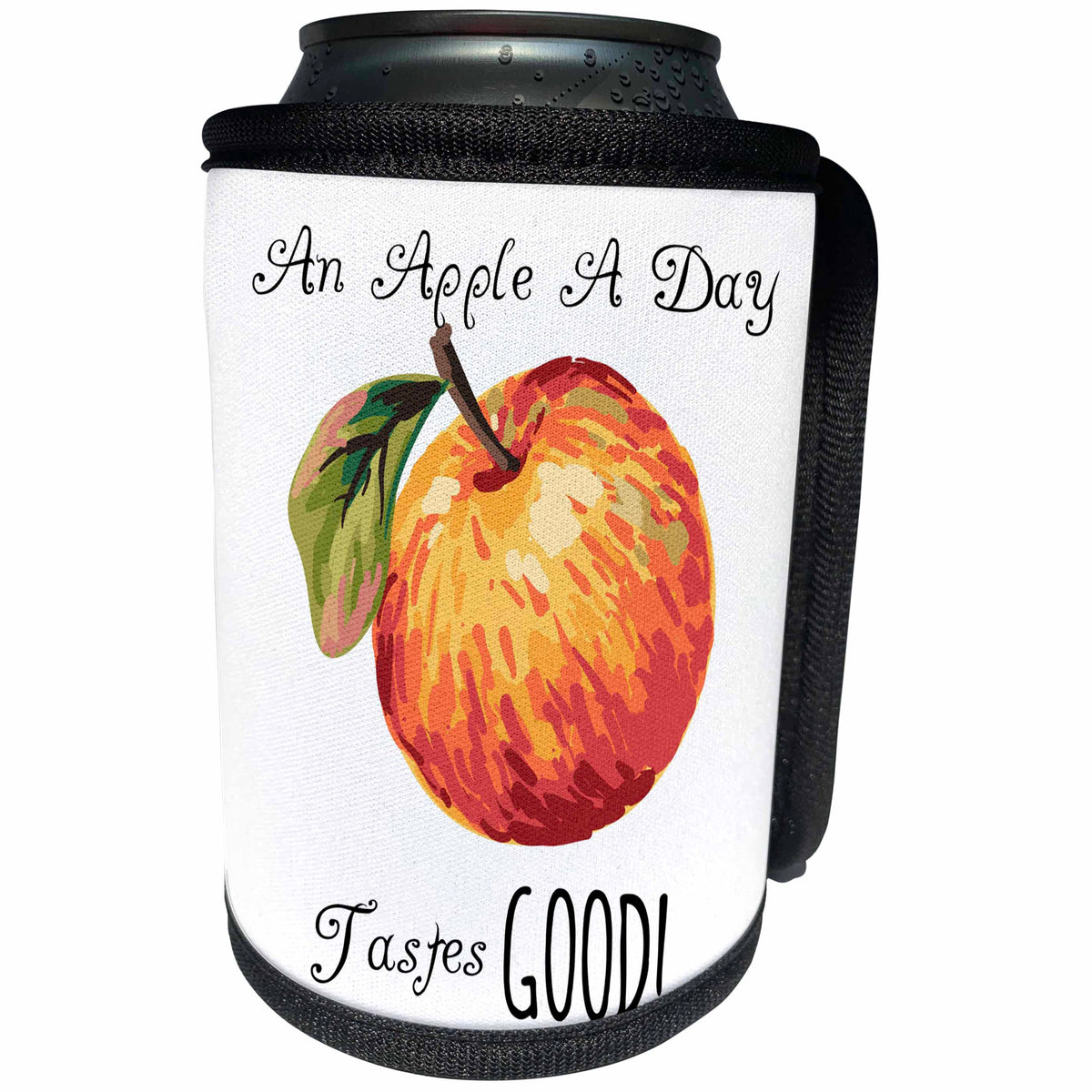 3dRose TNMGraphics Food and Drink - An Apple A Day - Can Cooler Bottle Wrap (cc_256118)