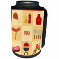 3dRose TNMGraphics Food and Drink - BBQ Items in Red and Yellow - Can Cooler Bottle Wrap (cc_256119)