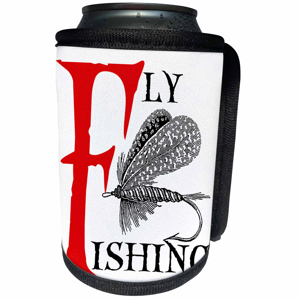 3dRose TNMGraphics Fishing - Fly Fishing Lure - Can Cooler Bottle Wrap (cc_256123)
