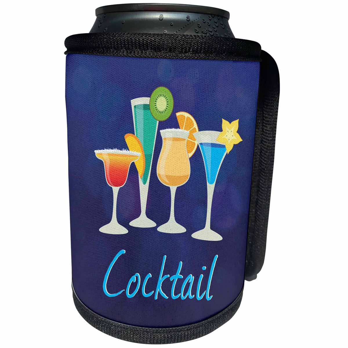 3dRose TNMGraphics Food and Drink - Four Colorful Cocktails - Can Cooler Bottle Wrap (cc_256124)