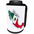 3dRose TNMGraphics Mexico - Map and Flag of Mexico - Can Cooler Bottle Wrap (cc_256127)