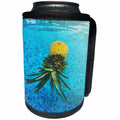 3dRose Décor II - Image of Pineapple Floating In Pool - Can Cooler Bottle Wrap (cc_256136)