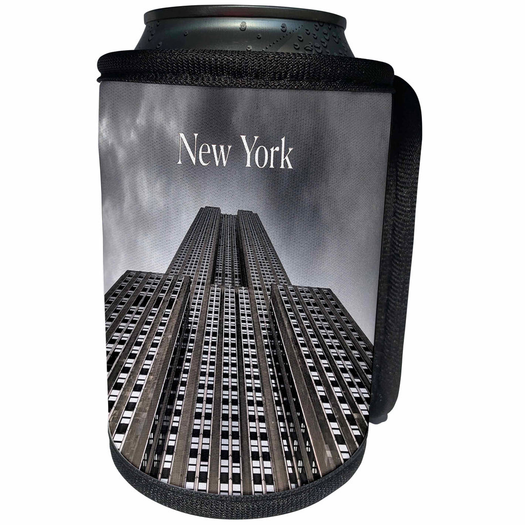 3dRose New York - Image of Empire State Building In Sepia - Can Cooler Bottle Wrap (cc_256141)