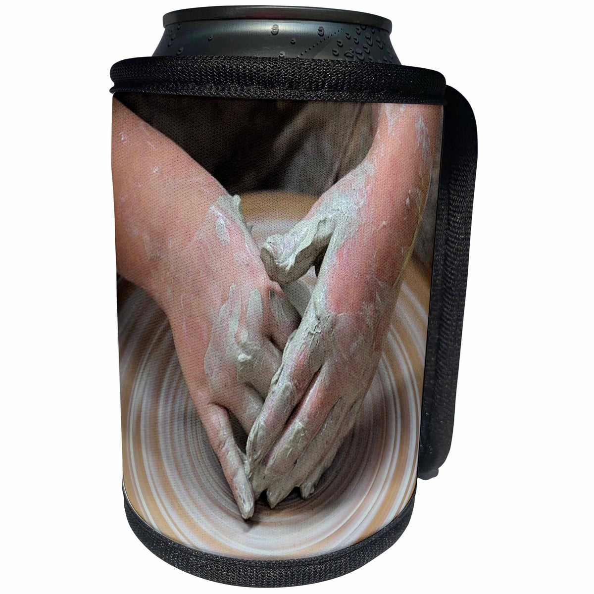 3dRose Décor II - Image of Hands Making Pottery - Can Cooler Bottle Wrap (cc_256143)
